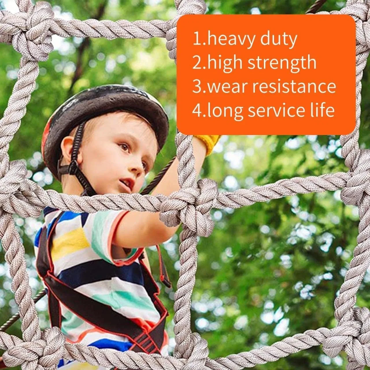 Cargo Climbing Net Outdoor Treehouse Nylon Truck Trailer Nets Playground Heavy Duty Swings Net Safety Net Cargo Net Child(8mm*8cm,2X3m/6.6X9.8ft)