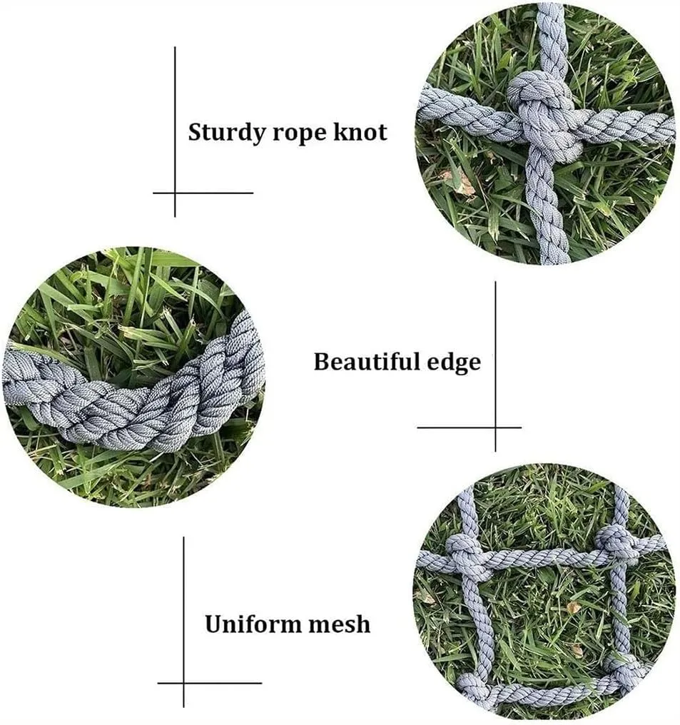 Cargo Climbing Net Outdoor Treehouse Nylon Truck Trailer Nets Playground Heavy Duty Swings Net Safety Net Cargo Net Child(8mm*8cm,2X3m/6.6X9.8ft)
