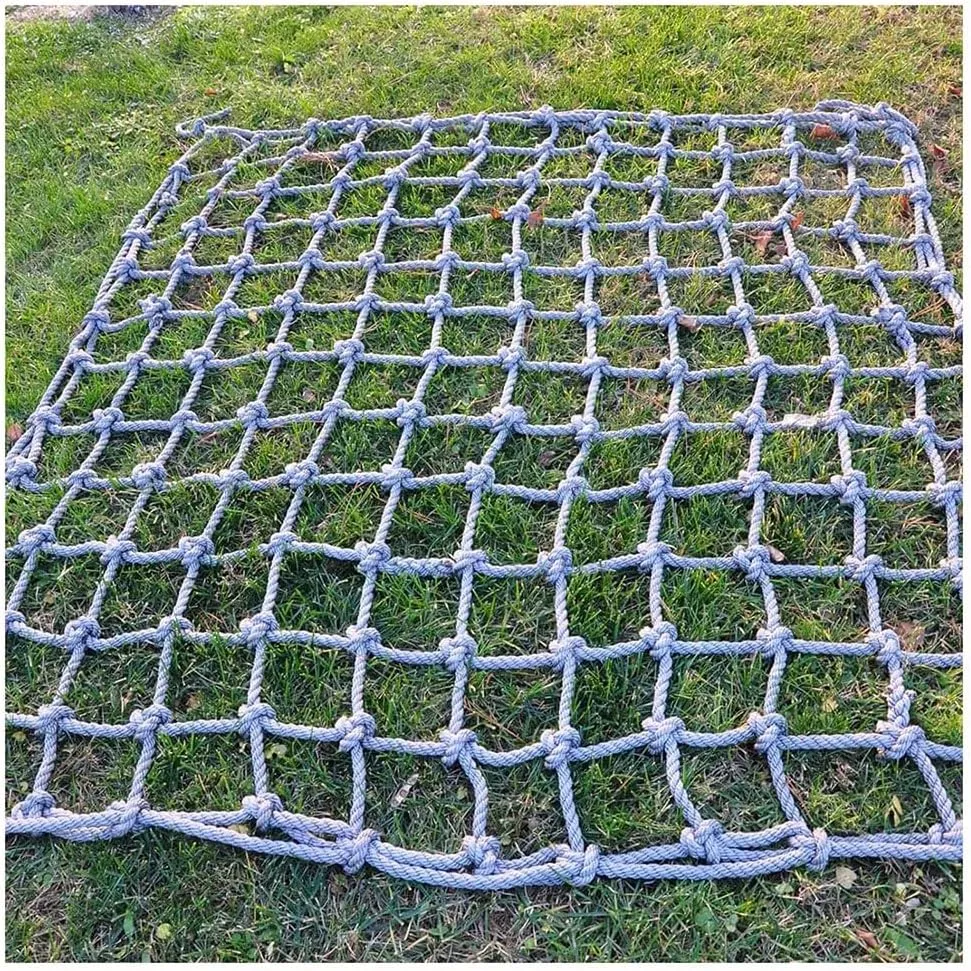 Cargo Climbing Net Outdoor Treehouse Nylon Truck Trailer Nets Playground Heavy Duty Swings Net Safety Net Cargo Net Child(8mm*8cm,2X3m/6.6X9.8ft)