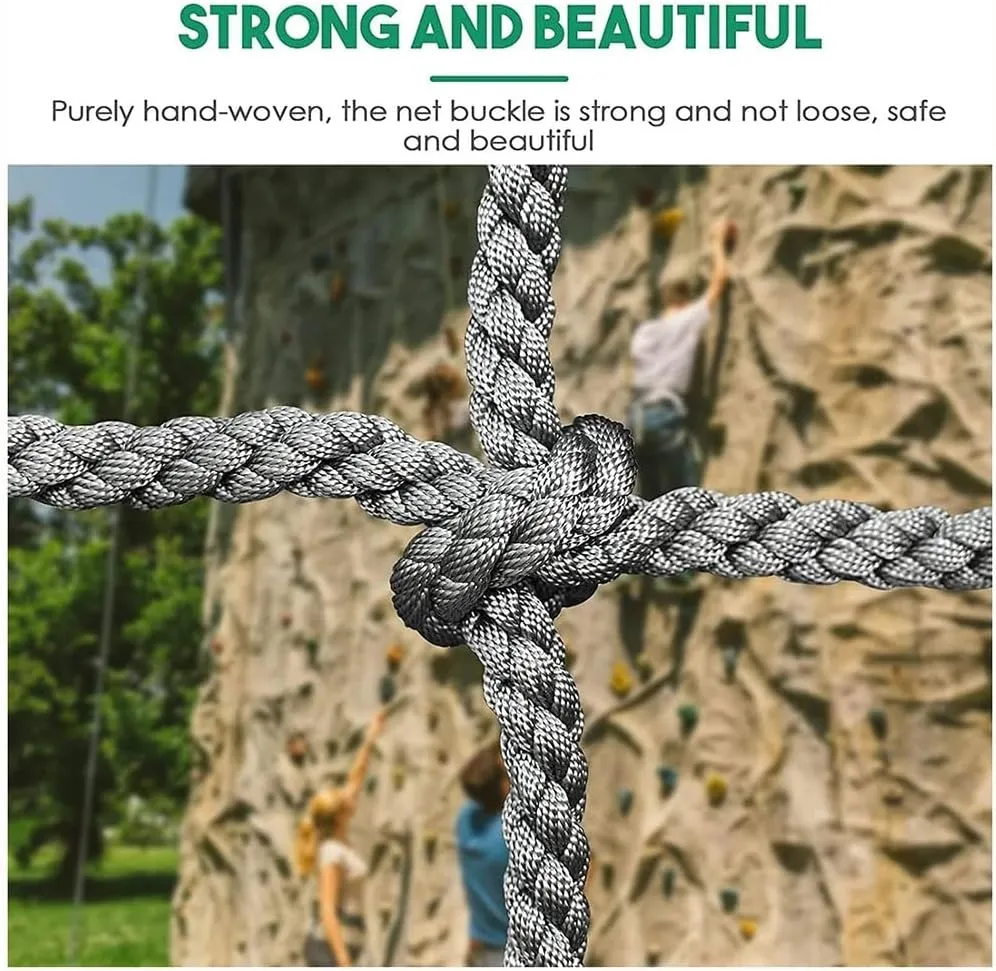 Cargo Climbing Net Outdoor Treehouse Nylon Truck Trailer Nets Playground Heavy Duty Swings Net Safety Net Cargo Net Child(8mm*8cm,2X3m/6.6X9.8ft)