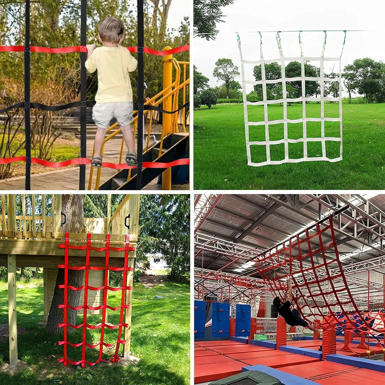 Cargo Net Playground,Custom Size,Rope Net Tree House Tree Fort Climb Climbing Ladder for Swing Set Indoor Climbing Wall Doorway Jungle Gym Ninja Rope Course Kids Indoor Exercise,Heavy Duty