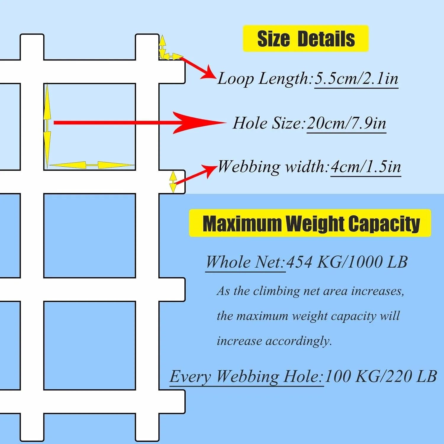 Cargo Net Playground,Custom Size,Rope Net Tree House Tree Fort Climb Climbing Ladder for Swing Set Indoor Climbing Wall Doorway Jungle Gym Ninja Rope Course Kids Indoor Exercise,Heavy Duty