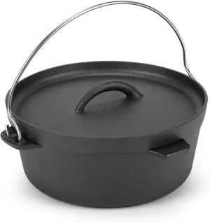Cast Iron Dutch Oven Pot with Lid, for Small Dishes, Side Dishes, Camping Cookware set, BBQ, Garlic Roaster, 1.5 Quart Pan