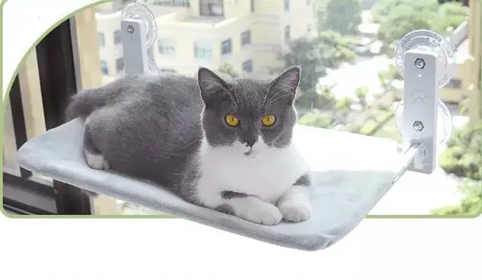 Cat Window Hammock Bed with Suction Cups – Space-Saving Glass Mounted Cat Lounger