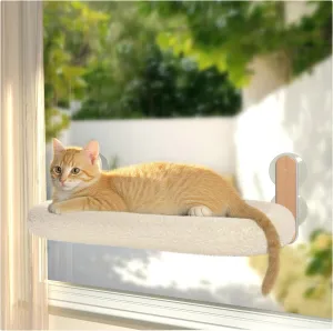 Cat Window Perch Foldable, Strong Suction Cup Cat Window Hammock for Large Cats, Easy to Install & Breathable Washable Cover, Cordless Window Perch for Cats Inside Overlooking, Sunbathing and Napping
