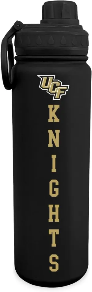 Central Florida Logo Water Bottle - Black Double Walled Stainless Steel 24 oz Keeps Drinks Cold or Hot
