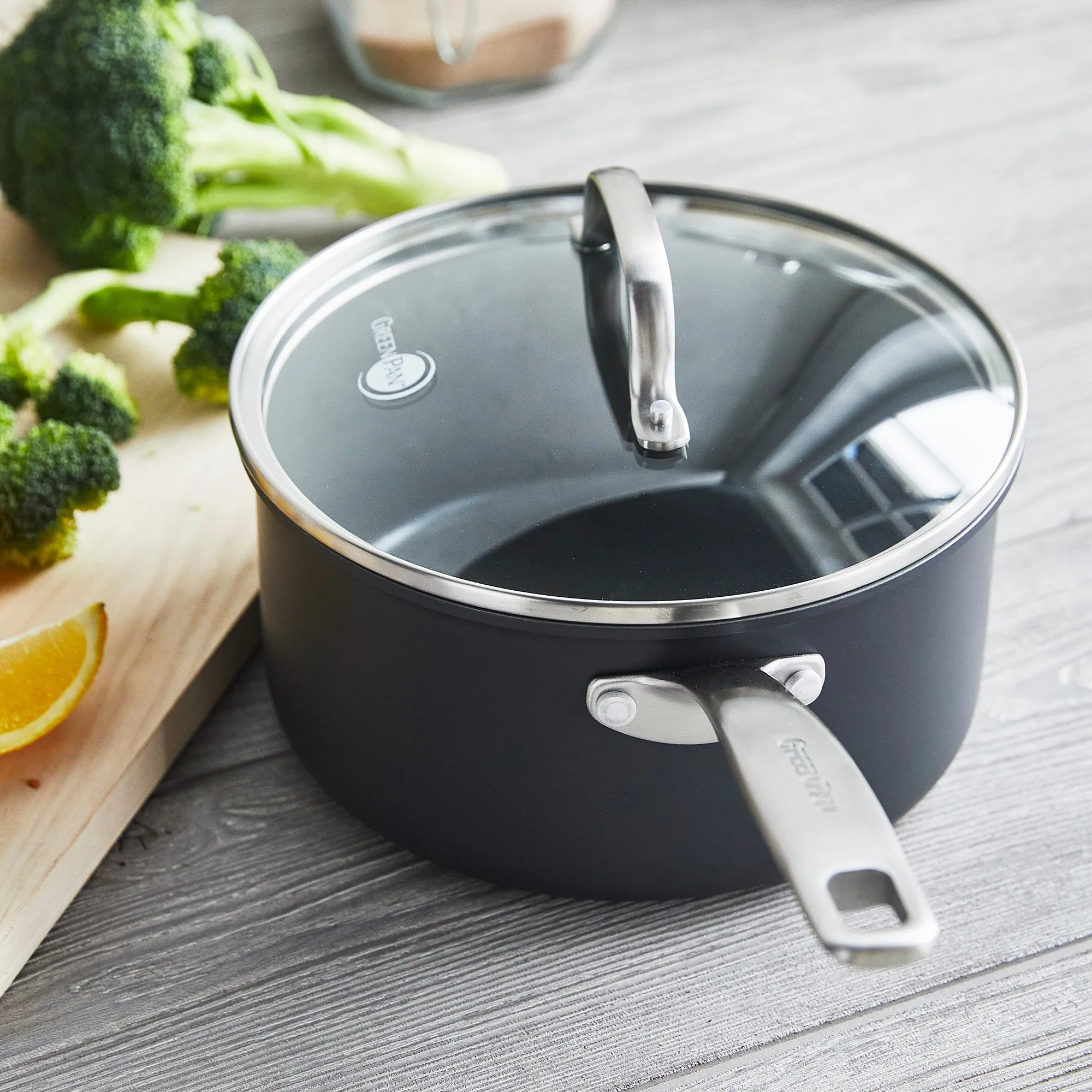 Chatham Nonstick, Ceramic Sauce Pan with Lid, 3 qt