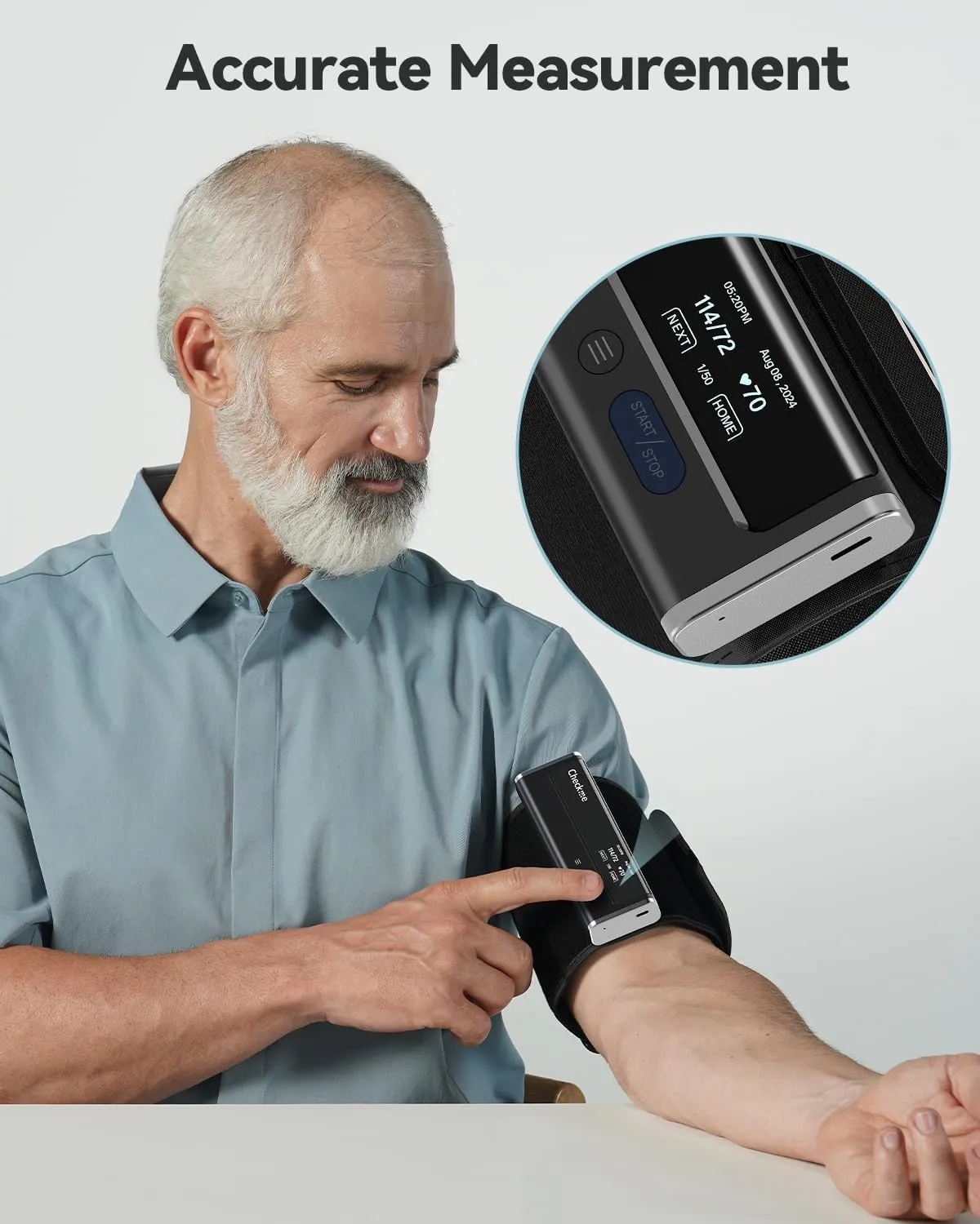 Checkme Blood Pressure Monitor for Home Use - Upper Arm Bluetooth BP Machine, Accurate Readings in 30 sec, App Enabled for iOS & Android, Stores 50 BP Readings, FSA/HSA Eligible, Black