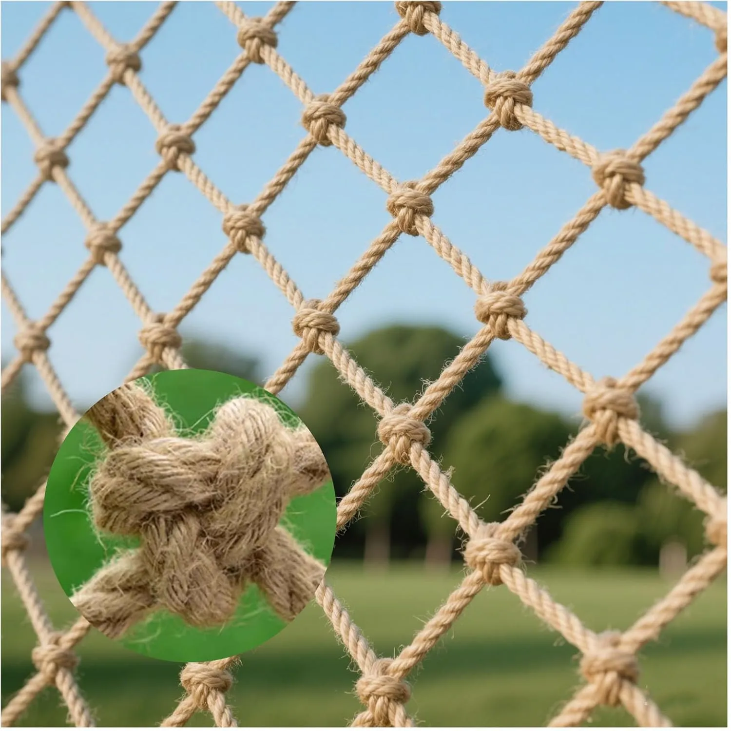 Child Playground Net Heavy Duty Climbing Net Treehouse Hemp Rope Cargo Nets Decor Net Railing Protection Net for Indoor and Outdoor, 6Mm Diameter,20cm 6mm,400x400cm