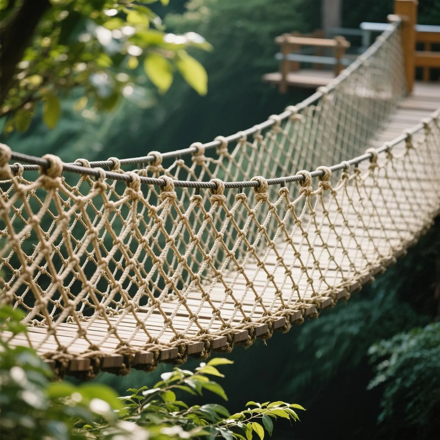 Child Playground Net Heavy Duty Climbing Net Treehouse Hemp Rope Cargo Nets Decor Net Railing Protection Net for Indoor and Outdoor, 6Mm Diameter,20cm 6mm,400x400cm