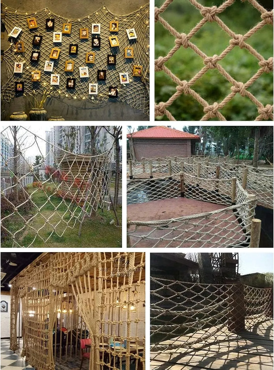 Children's Climbing net Outdoor Climbing Net, Rope Ladder Net for Adults, Toy Cargo Net Rope Net Heavy Duty Cargo Net Climbing Rope(4 * 6m)
