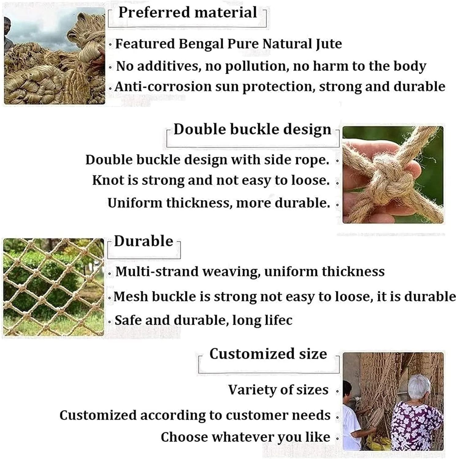 Children's Climbing net Outdoor Climbing Net, Rope Ladder Net for Adults, Toy Cargo Net Rope Net Heavy Duty Cargo Net Climbing Rope(4 * 6m)