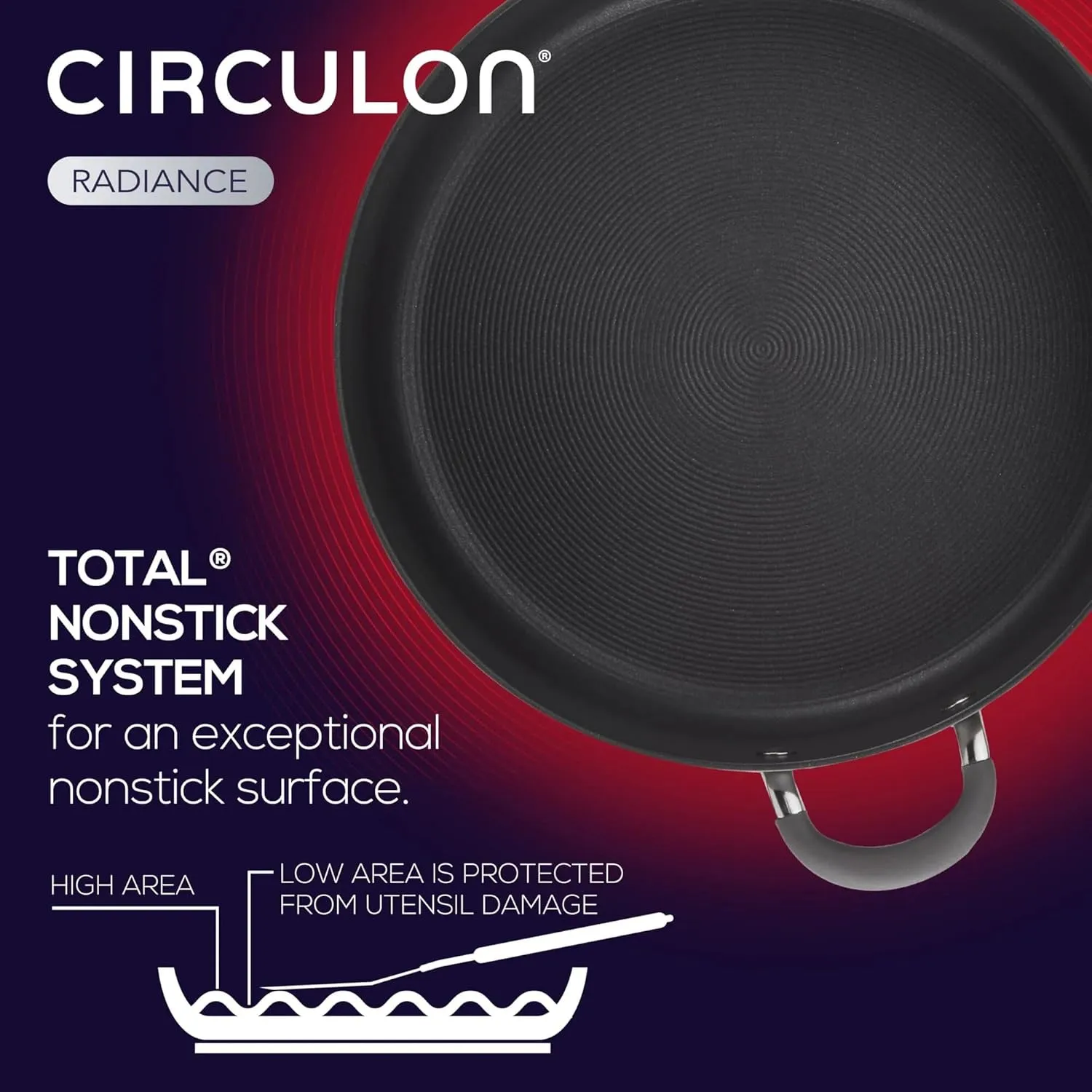 Circulon 83903 Radiance Hard Anodized Nonstick Cookware Pots and Pans Set, 10 Piece, Gray
