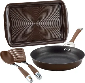 Circulon 84630 Symmetry Hard Anodized Nonstick Cookware Set / Pots and Pans Set - 4 Piece, Brown