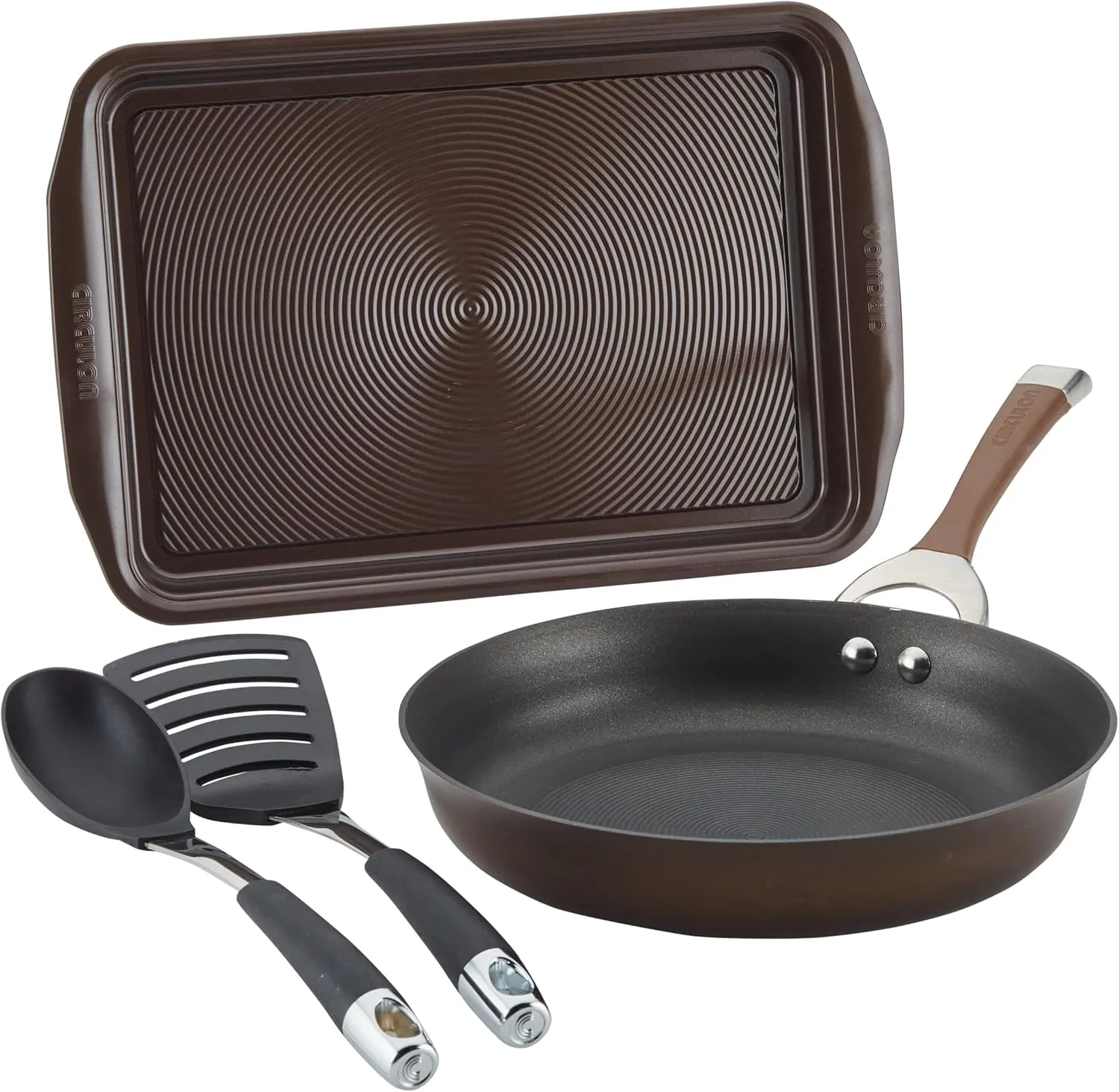 Circulon Symmetry Dishwasher Safe Hard Anodized Nonstick Cookware Pots and Pans Set, 4 Piece (Baking Sheet), Chocolate