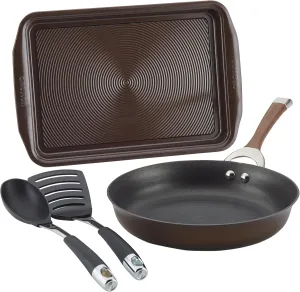 Circulon Symmetry Dishwasher Safe Hard Anodized Nonstick Cookware Pots and Pans Set, 4 Piece (Baking Sheet), Chocolate