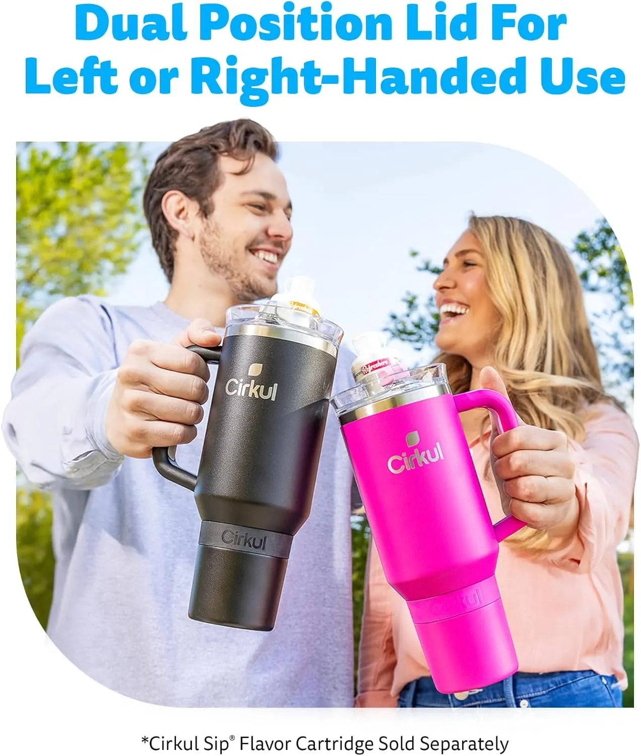 Cirkul 40oz. Carbon Stainless Steel Tumbler with Handle, All-Day StrawSip™, Double-Wall Insulated