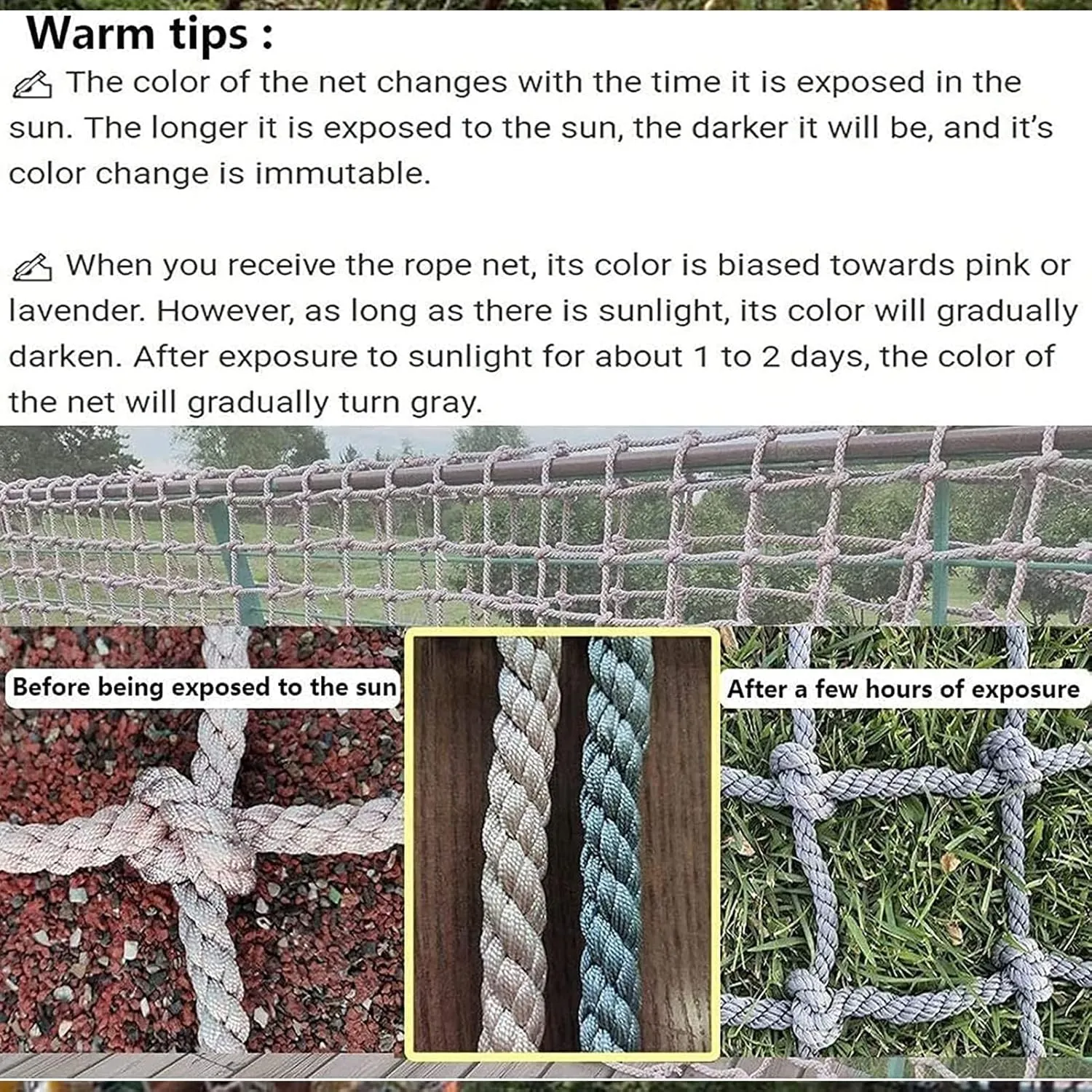 Climbing Cargo Net for Adults and Kids Outdoor Heavy Duty Climbing Net Rope Ladder Playground Safety Net for Treehouse Accessories Stair Balcony Railing Protection Net,3.3x3.3ft