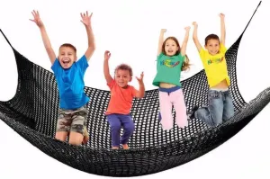 Climbing Cargo Net for Kids - Double Layers Heavy Duty Playground Safety Net, Outdoor Climbing Net for Treehouse Accessories, Backyard, Jungle Obstacle Training & Adventure(9.8x19.6ft),Black