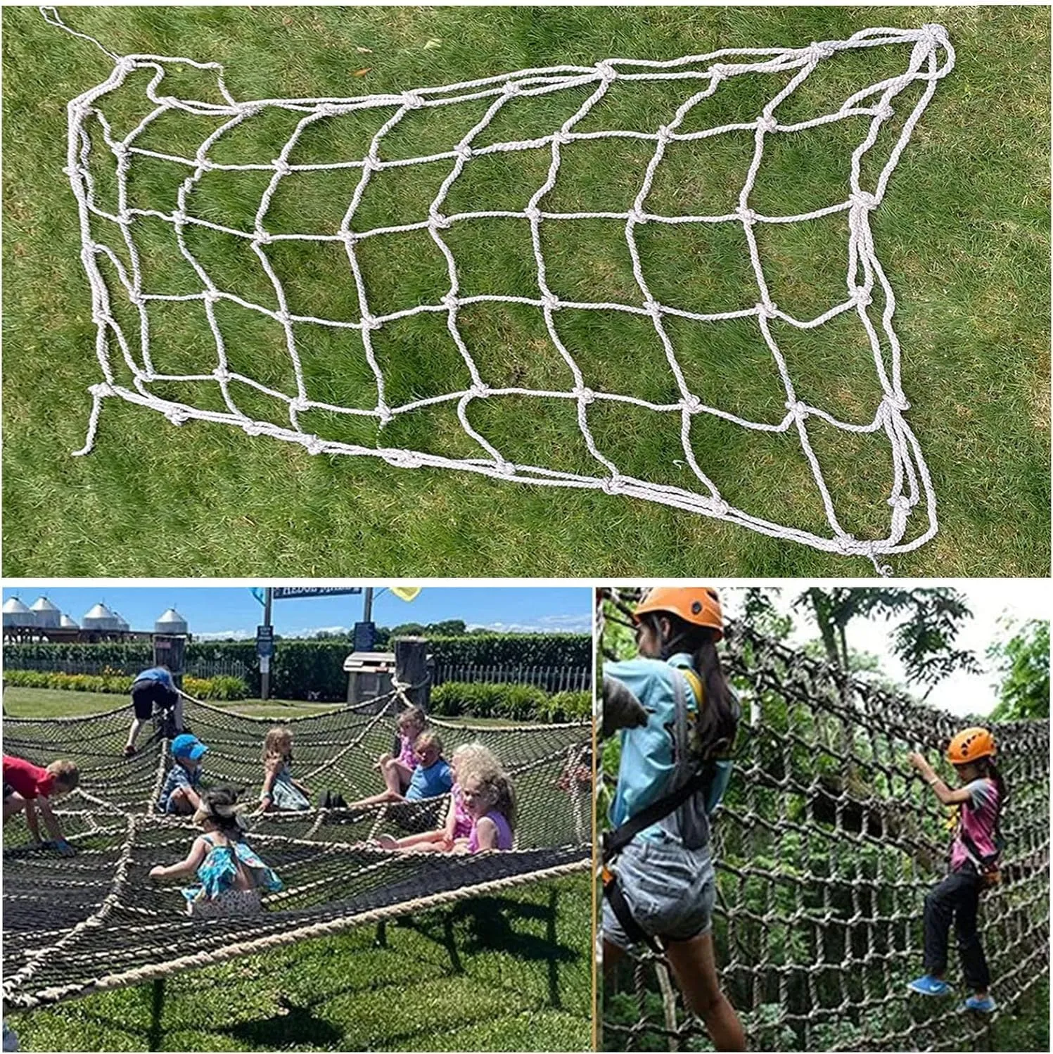 Climbing Frame Net for Kids - Heavy-Duty Hemp Rope Netting, Outdoor Safety Jute Rope Nets for Children, Playground, Backyard,Easy to Install(32.8*32.8ft)