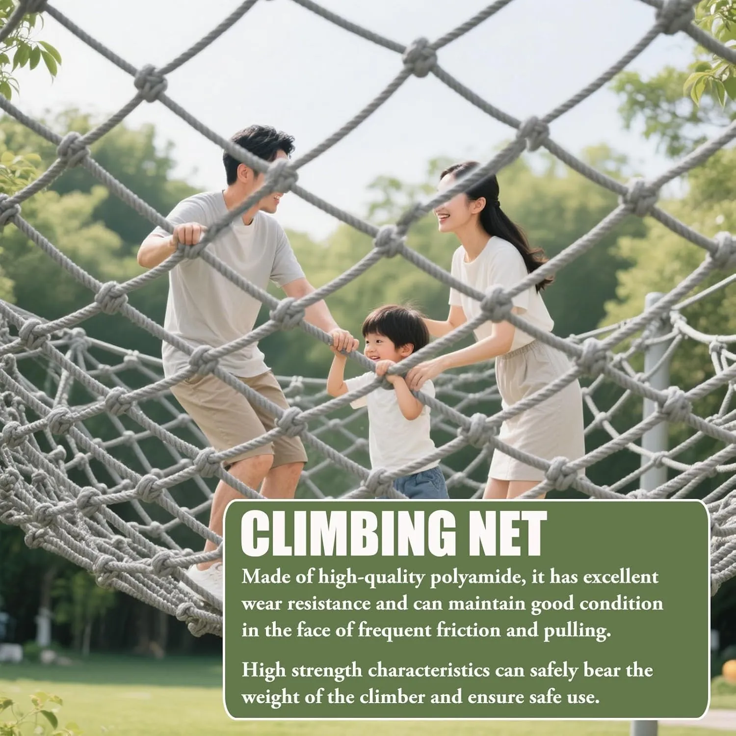 Climbing Frame Net for Outdoor Kids,Heavy Duty Climbing Net for Swing Set,Cargo Net,Playground Backyard Adventure Safety Net,Rope Ladder,100x100cm,10cm 6mm