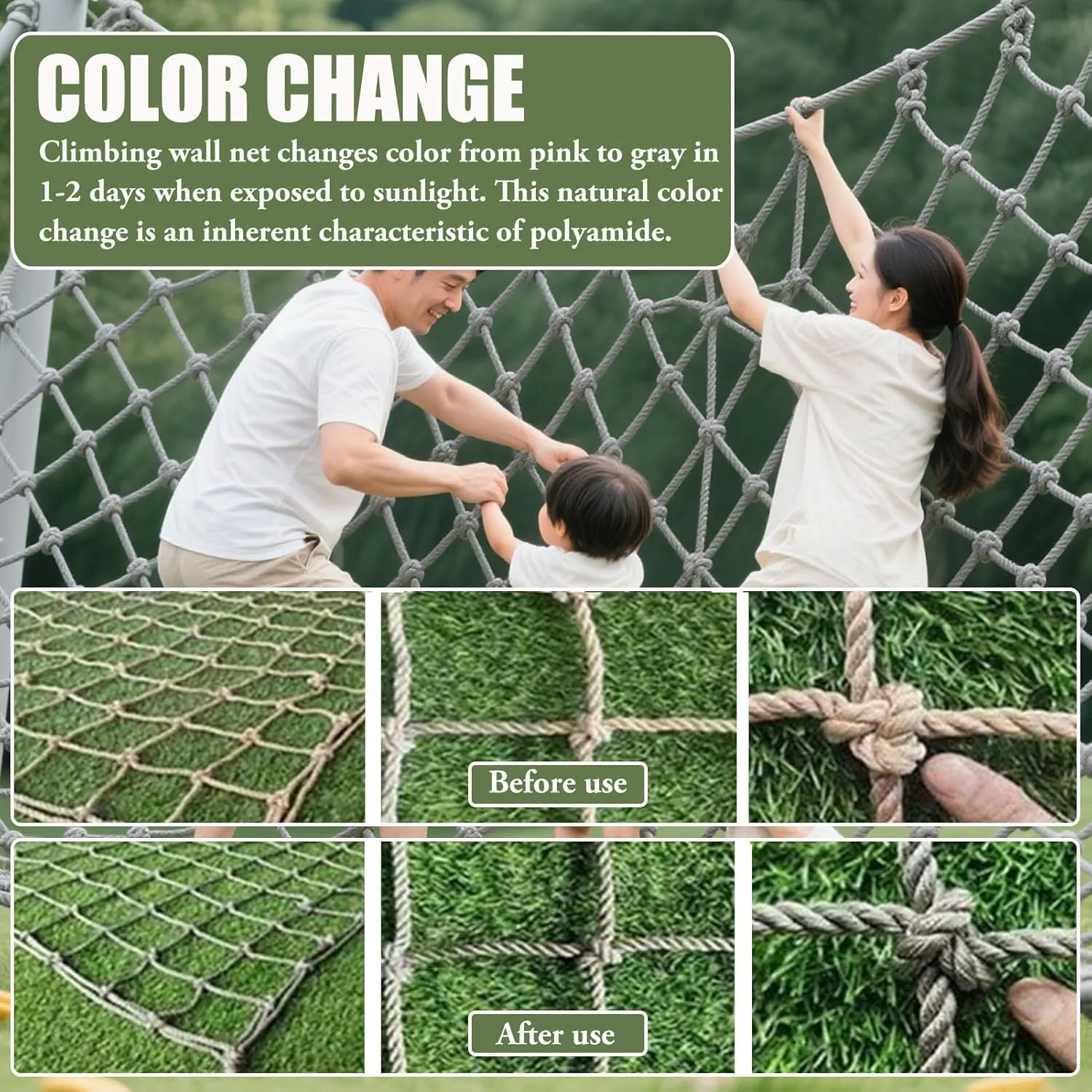 Climbing Frame Net for Outdoor Kids,Heavy Duty Climbing Net for Swing Set,Cargo Net,Playground Backyard Adventure Safety Net,Rope Ladder,100x100cm,10cm 6mm