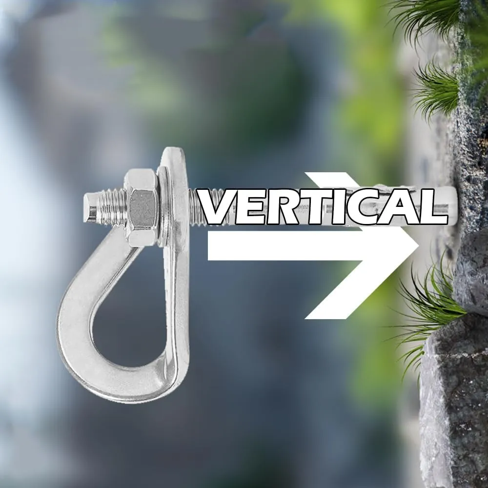 Climbing Holds Anchor Set - 6 PCS - Stainless Steel Bolt Hanger and Bolt Heavy Duty Climbing Holds Weight 2500KG for Indoor Outdoor Climb Train
