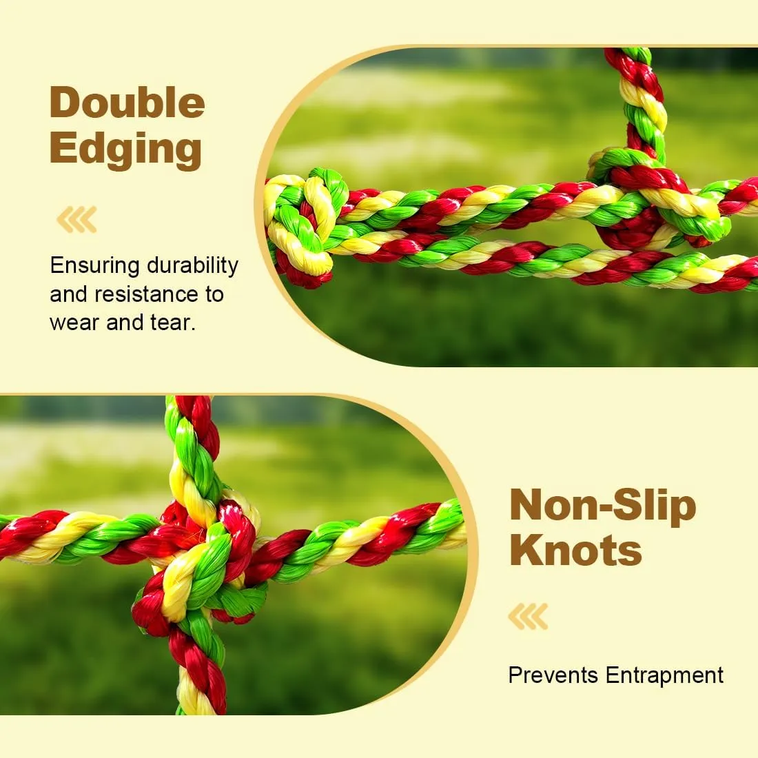 Climbing Net, 6.6ft X 9.9ft Polyester Climbing Cargo Net for Kids Outdoor, Heavy Duty Large Military Playground Equipment, Rope Ladder, Swingset, Indoor & Outdoor, Treehouse, Jungle Gyms