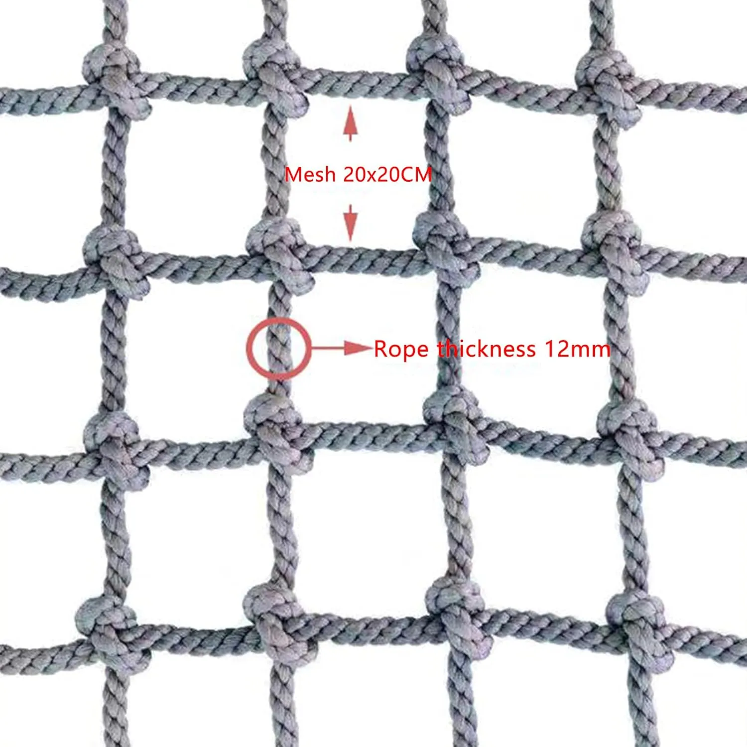 Climbing Net, Cargo Net, Rope Ladder Climbing Bridge for Outdoor, Tree House Backyard Playground Swing, Heavy Duty Cargo Net for Truck(Size:1 * 2m(3.3 * 6.6ft))