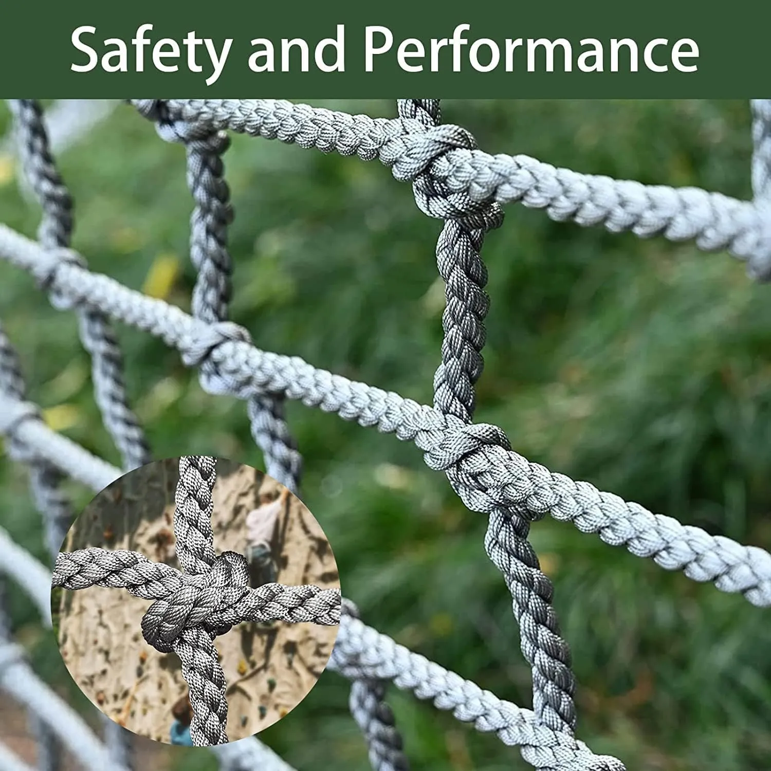 Climbing Net, Cargo Net, Rope Ladder Climbing Bridge for Outdoor, Tree House Backyard Playground Swing, Heavy Duty Cargo Net for Truck(Size:1 * 2m(3.3 * 6.6ft))