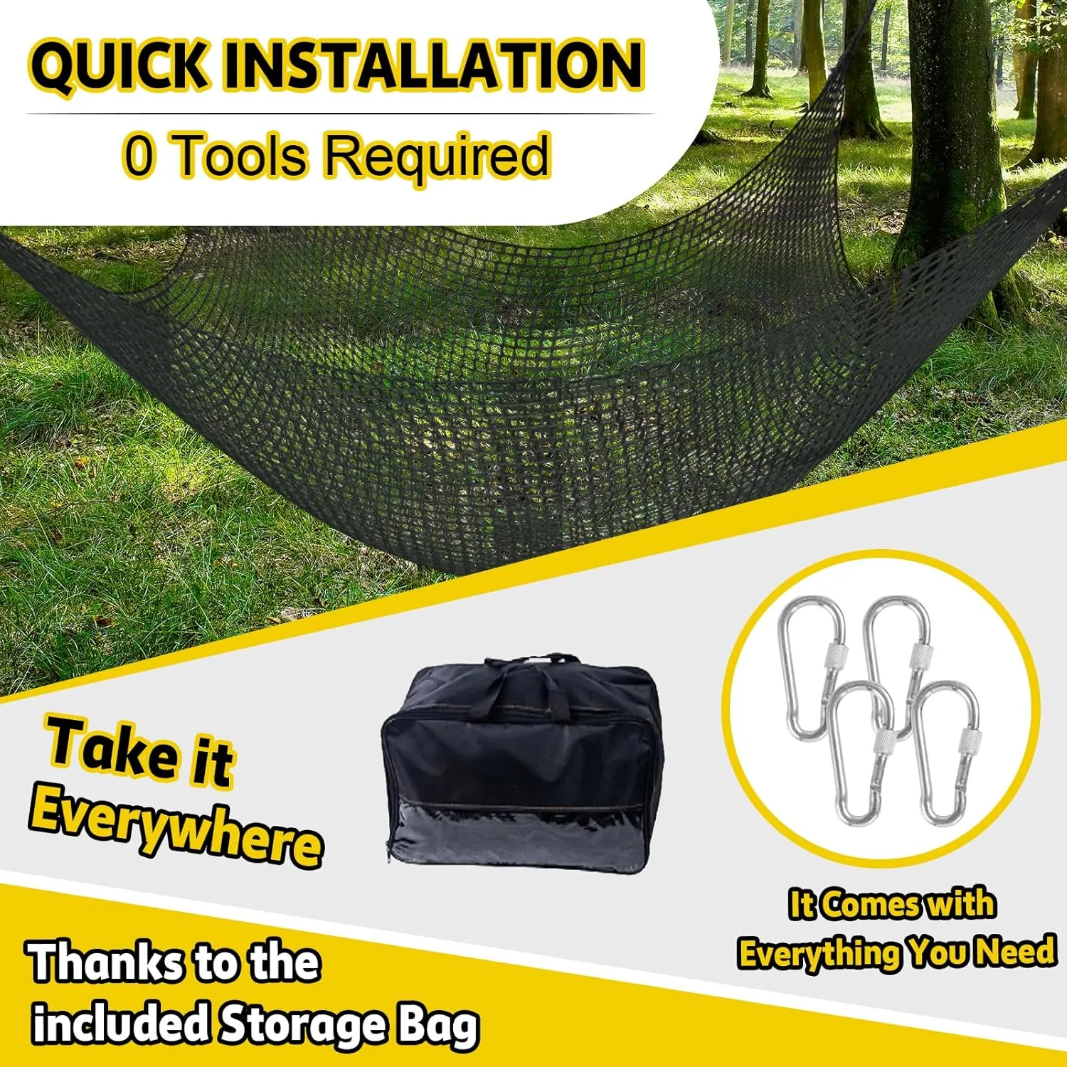 Climbing Net for Kids - 9.9FT x 9.9FT Double Layers Heavy Duty Playground Safety Net, Climbing Cargo Net for Tree House Tree Fort, Back Yard, Jungle Gyms, Monkey Bar Security Mesh（Black）