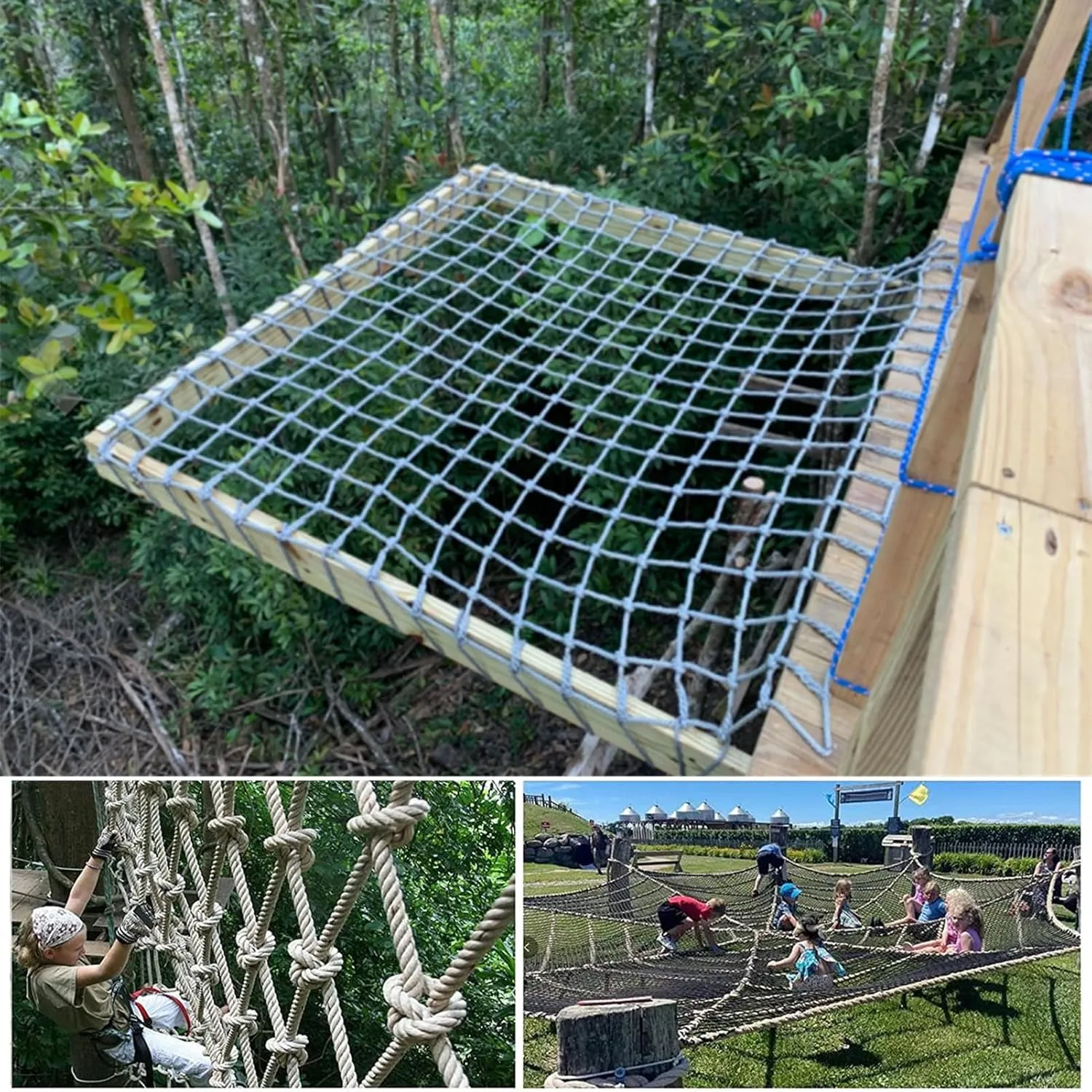 Climbing Net for Kids Outdoor Heavy Duty Climbing Cargo Net Playground Netting Tree Net Hammock Safety Rope Ladder for Inside, Outside, Backyard,1x3.5m(3.3x11.5ft)