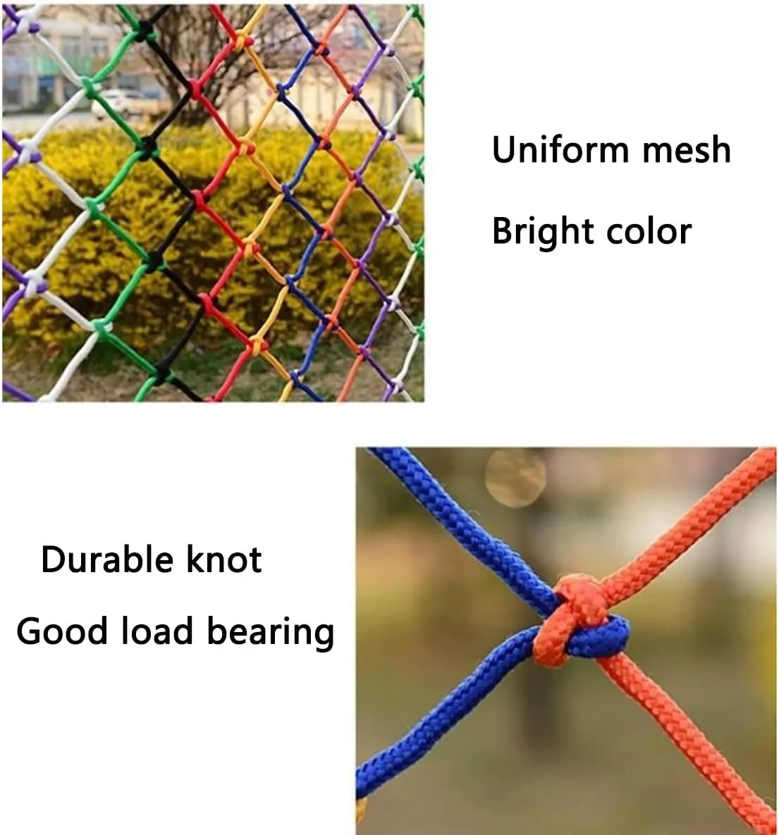 Climbing Net for Kids,Safety Nets Cargo Rope Ladder Truck Trailer Heavy Duty Netting Balcony Banister Stair Protection Fence Decor Mesh Nets Playground Indoor Outdoor(Size:2x2M(7X7FT))