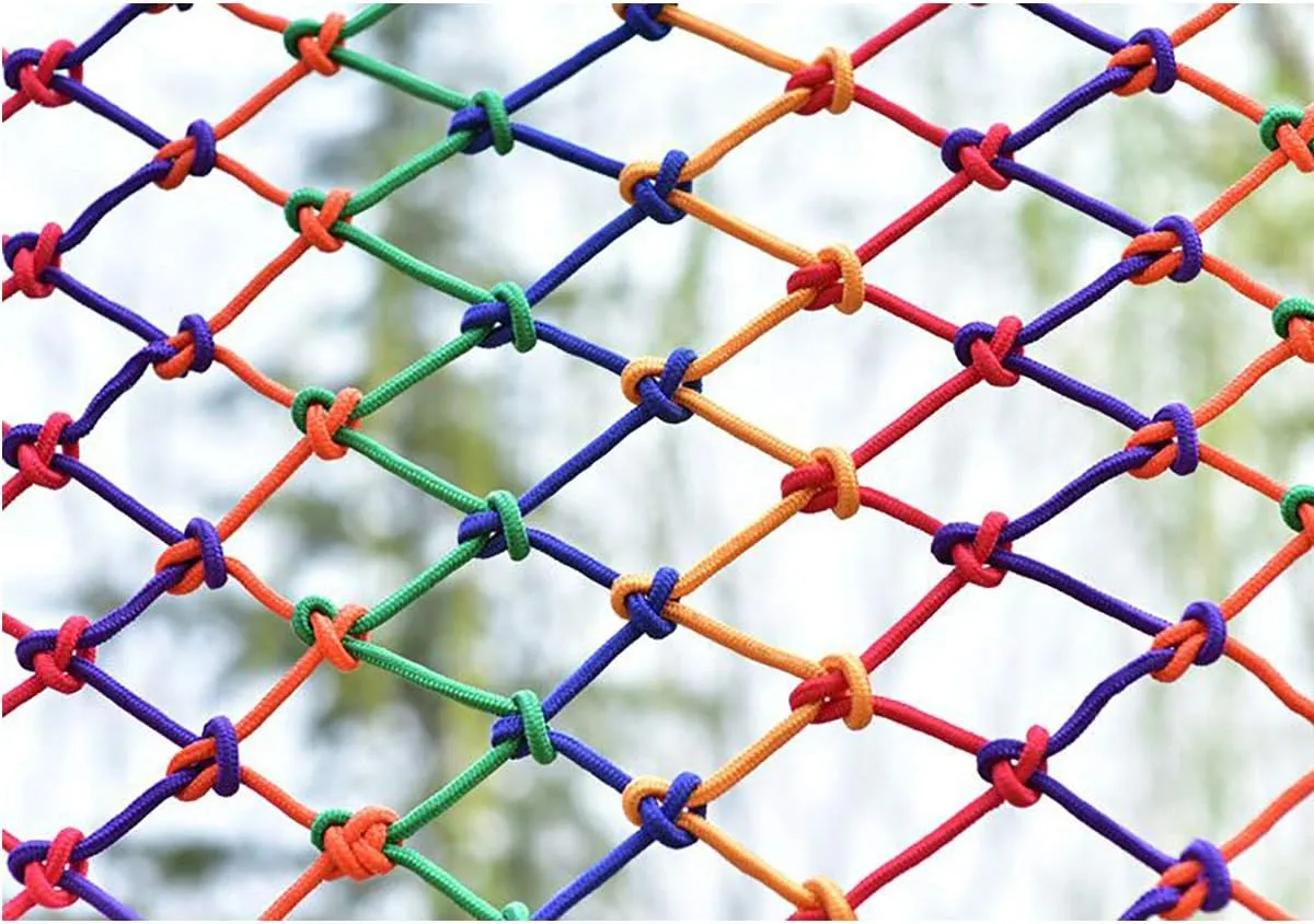 Climbing Net for Kids,Safety Nets Cargo Rope Ladder Truck Trailer Heavy Duty Netting Balcony Banister Stair Protection Fence Decor Mesh Nets Playground Indoor Outdoor(Size:2x2M(7X7FT))