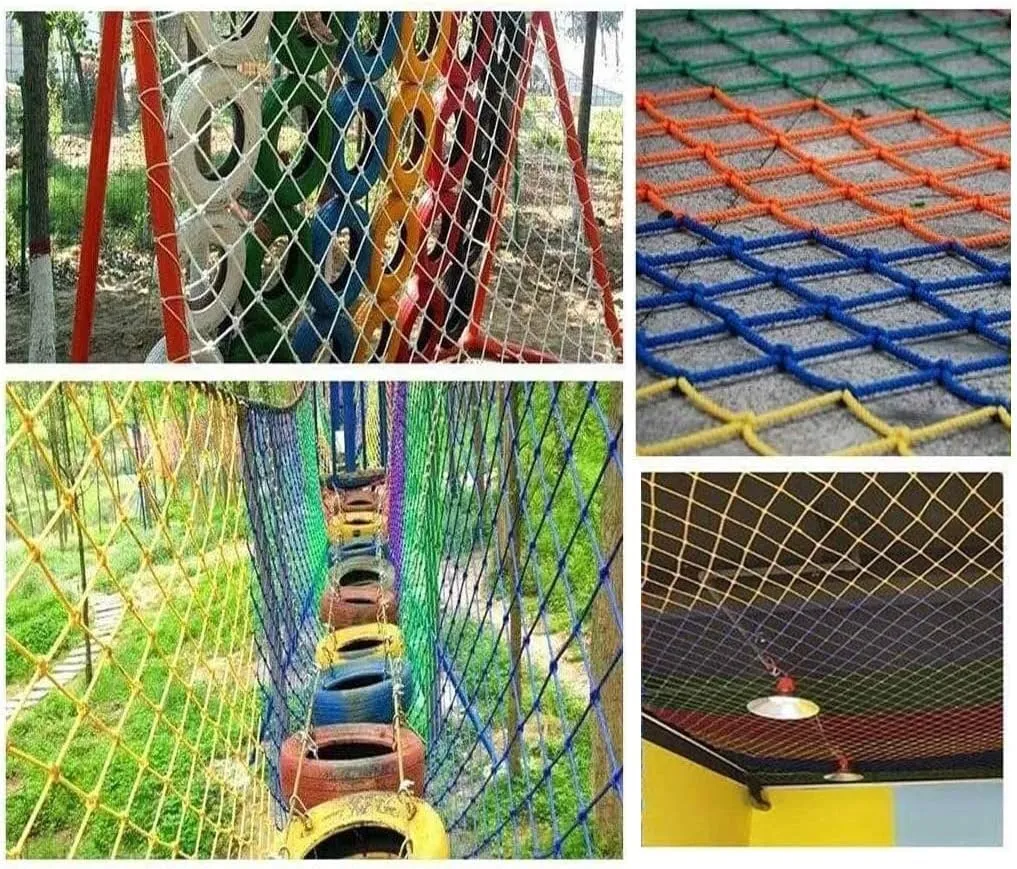 Climbing Net for Kids,Safety Nets Cargo Rope Ladder Truck Trailer Heavy Duty Netting Balcony Banister Stair Protection Fence Decor Mesh Nets Playground Indoor Outdoor(Size:2x2M(7X7FT))