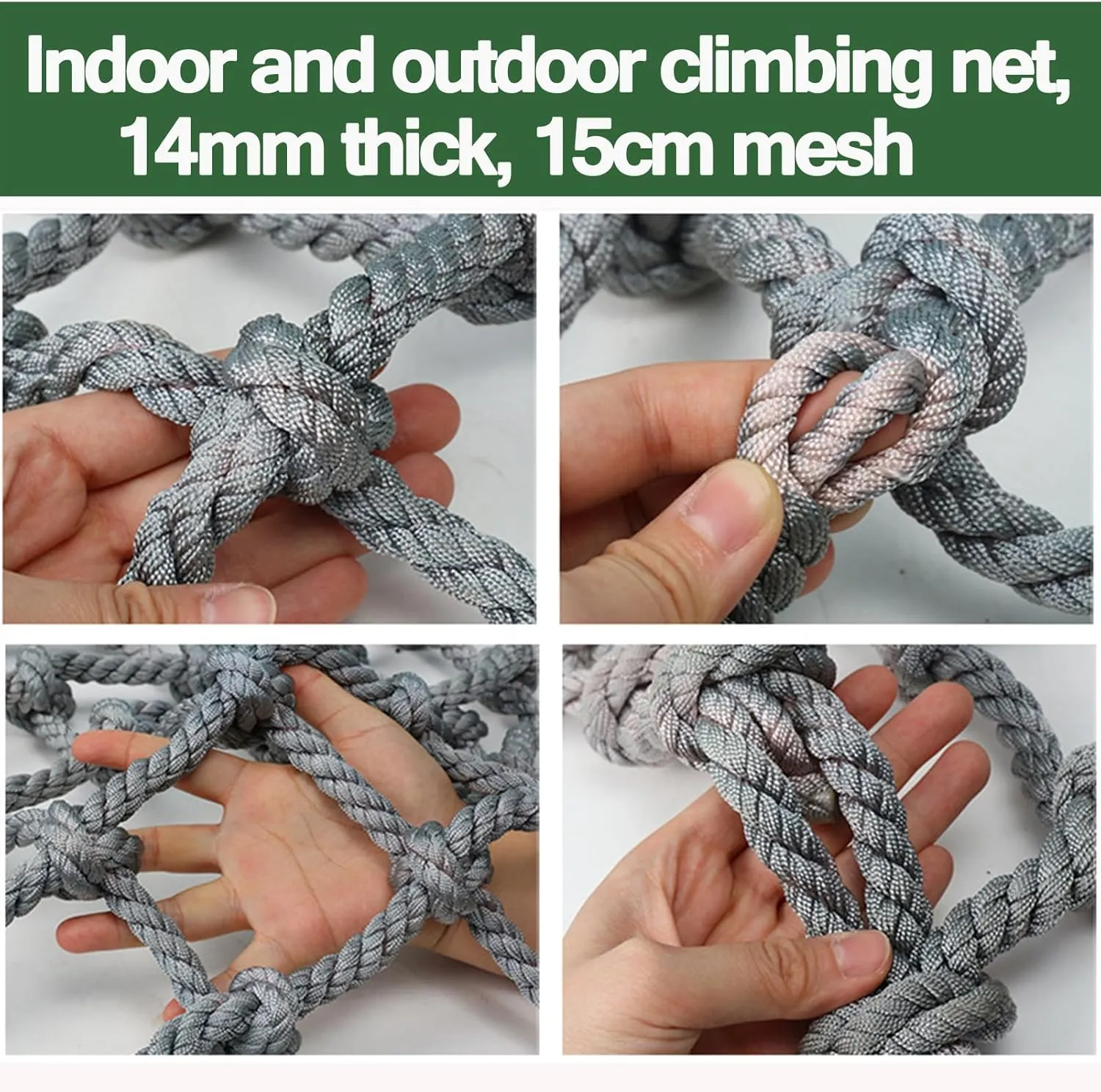 Climbing Net for Tree House Heavy Duty Climbing Cargo Net Outdoor Rope Safety Net Playground Net Cargo Rope Ladder Truck Trailer Fence Netting,1x6.5m(3.3x21.3ft)