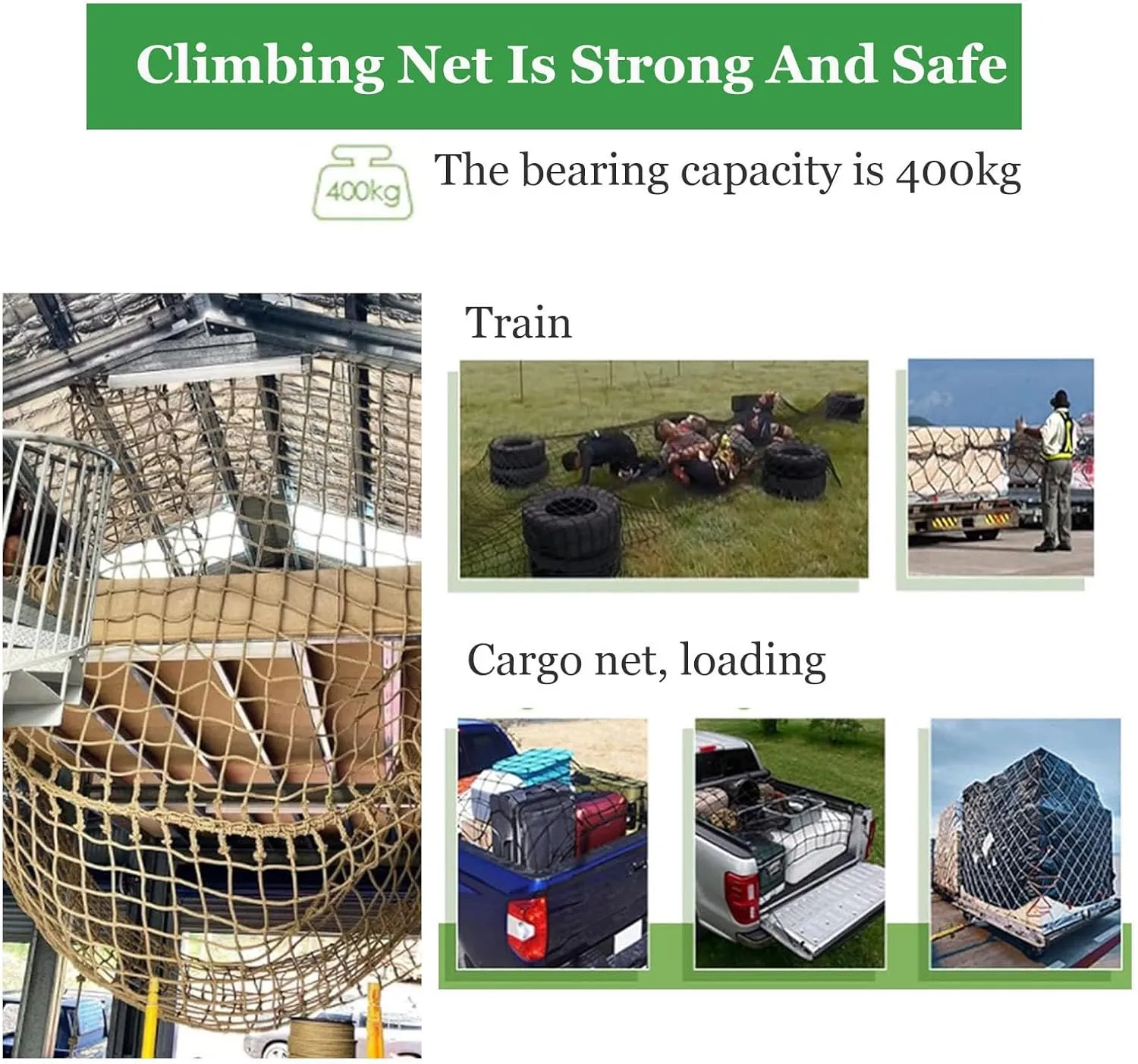 Climbing Net Kids Playground Play Safety Net Outdoor Heavy Duty Climbing Cargo Net Rope Ladder for Treehouse Stair Balcony Railing Protection Net,6.6x6.6ft