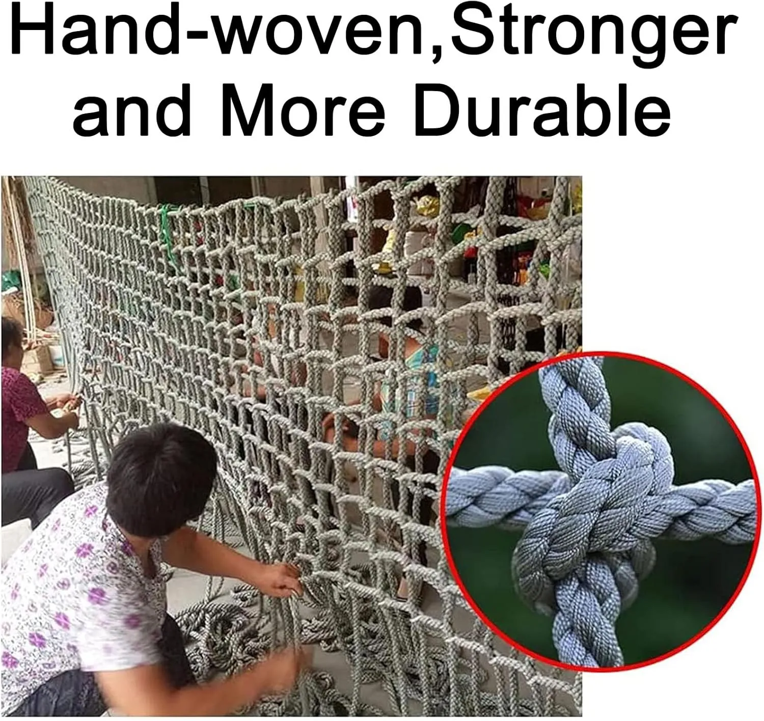 Climbing Net,Heavy Duty Large Climbing Cargo Net for Kids Outdoor, Military Playground Equipment, Rope Ladder,Treehouse, Jungle Gyms,24.6 * 24.6ft
