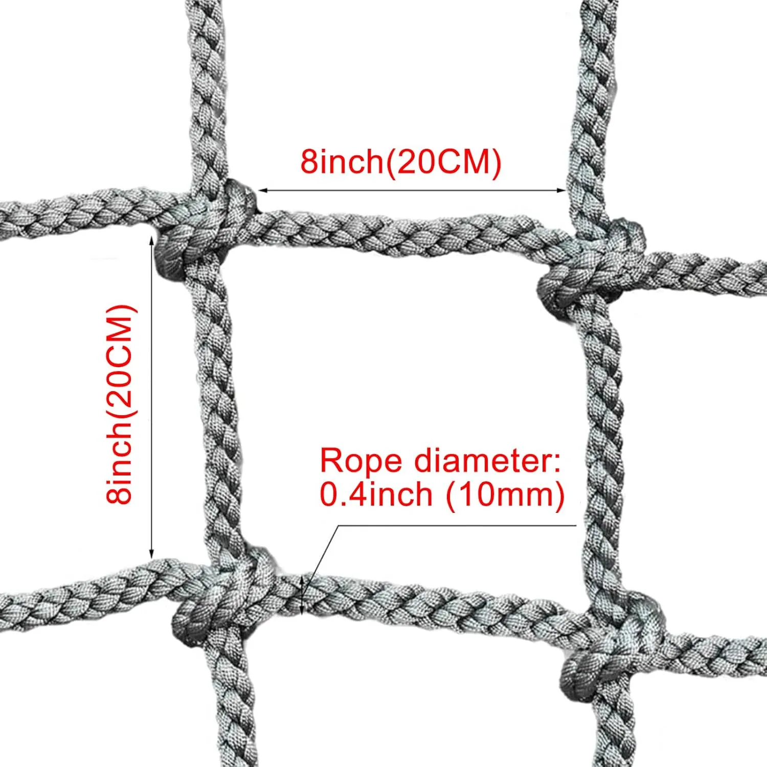 Climbing Net,Heavy Duty Large Climbing Cargo Net for Kids Outdoor, Military Playground Equipment, Rope Ladder,Treehouse, Jungle Gyms,24.6 * 24.6ft