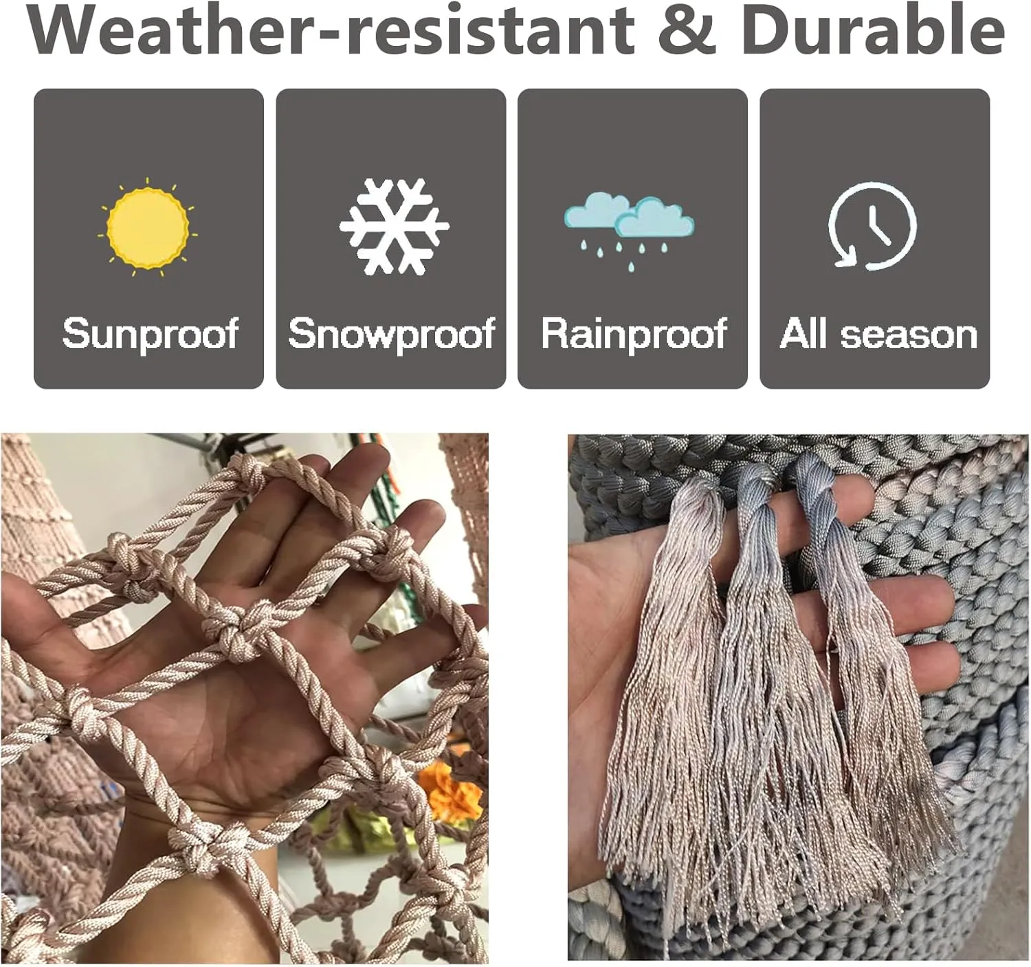 Climbing Net,Heavy Duty Large Climbing Cargo Net for Kids Outdoor, Military Playground Equipment, Rope Ladder,Treehouse, Jungle Gyms,24.6 * 24.6ft