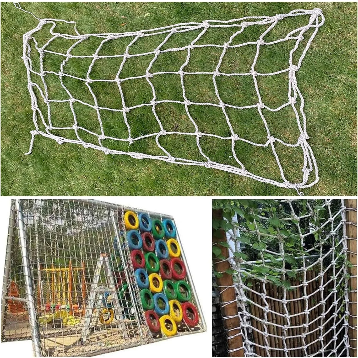 Climbing Net,Heavy Duty Large Climbing Cargo Net for Kids Outdoor, Military Playground Equipment, Rope Ladder,Treehouse, Jungle Gyms,24.6 * 24.6ft