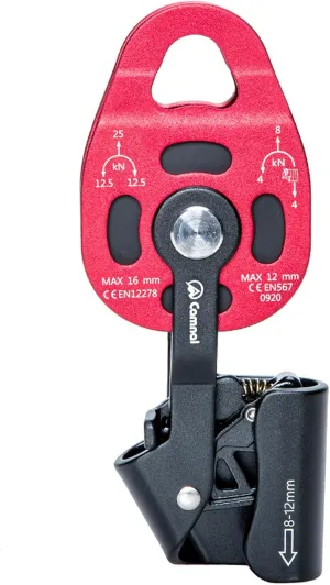 Climbing Pulley Outdoor Rope Pulley 4KN Aluminium One Way Climbing Lifting Pulley Heavy Duty Single Swivels Rock Tree Climbing Rope Pulley Block Rescue Gear Lifting Device for 8-12mm Rope