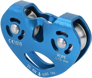 Climbing Pulley Rope,Pulley Block Heavy Duty 25KN Aluminium Alloy with Side Plates for Climbing Hauling
