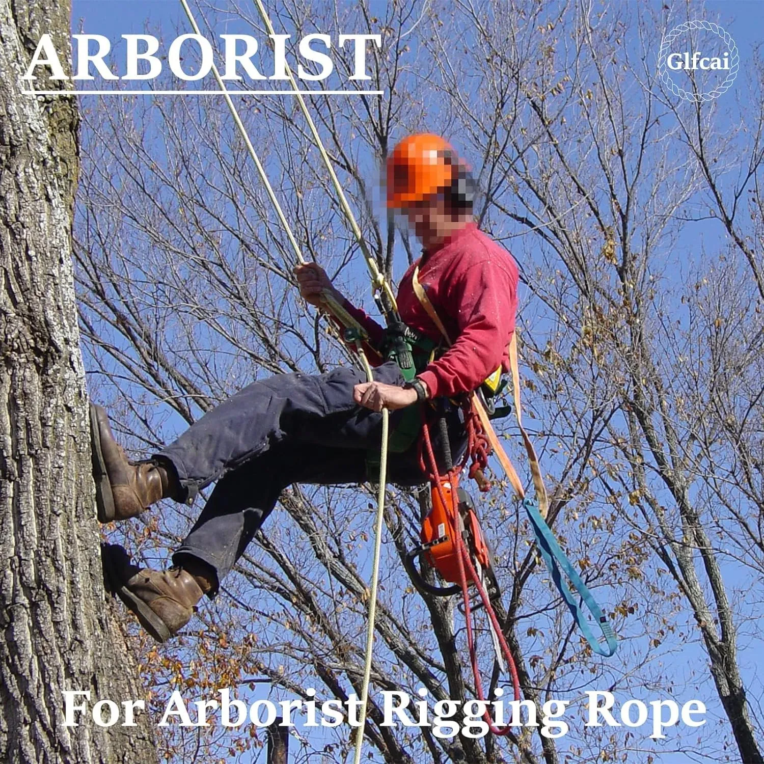 Climbing Rope 3/4 in x 50 Ft Yellow Bull Rope Polyester Braided Arborist Rope 48 Strands Climbing Rope for Adults for Tree Pulling,Nautical Rigging Rope Rope Swing for Tree