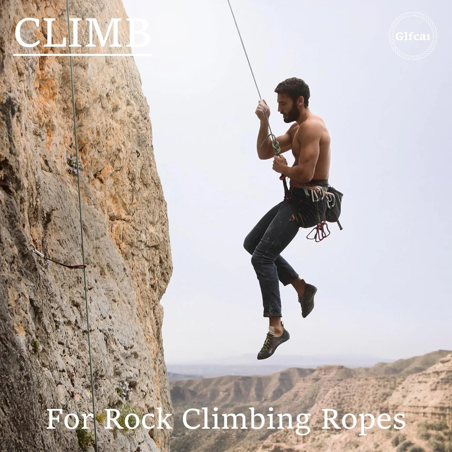 Climbing Rope 3/4 in x 50 Ft Yellow Bull Rope Polyester Braided Arborist Rope 48 Strands Climbing Rope for Adults for Tree Pulling,Nautical Rigging Rope Rope Swing for Tree