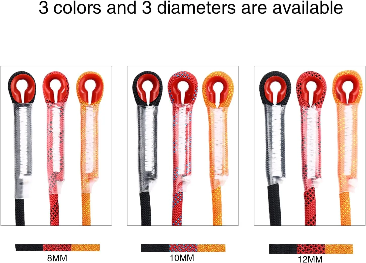 Climbing Rope 8mm 32Ft (10m) Static Climbing Rope Outdoor Rock Climbing Rope Braided Polyester Static Rock Climbing Rope High Strength Outdoor Rope for Rappelling Rescue Rope Red