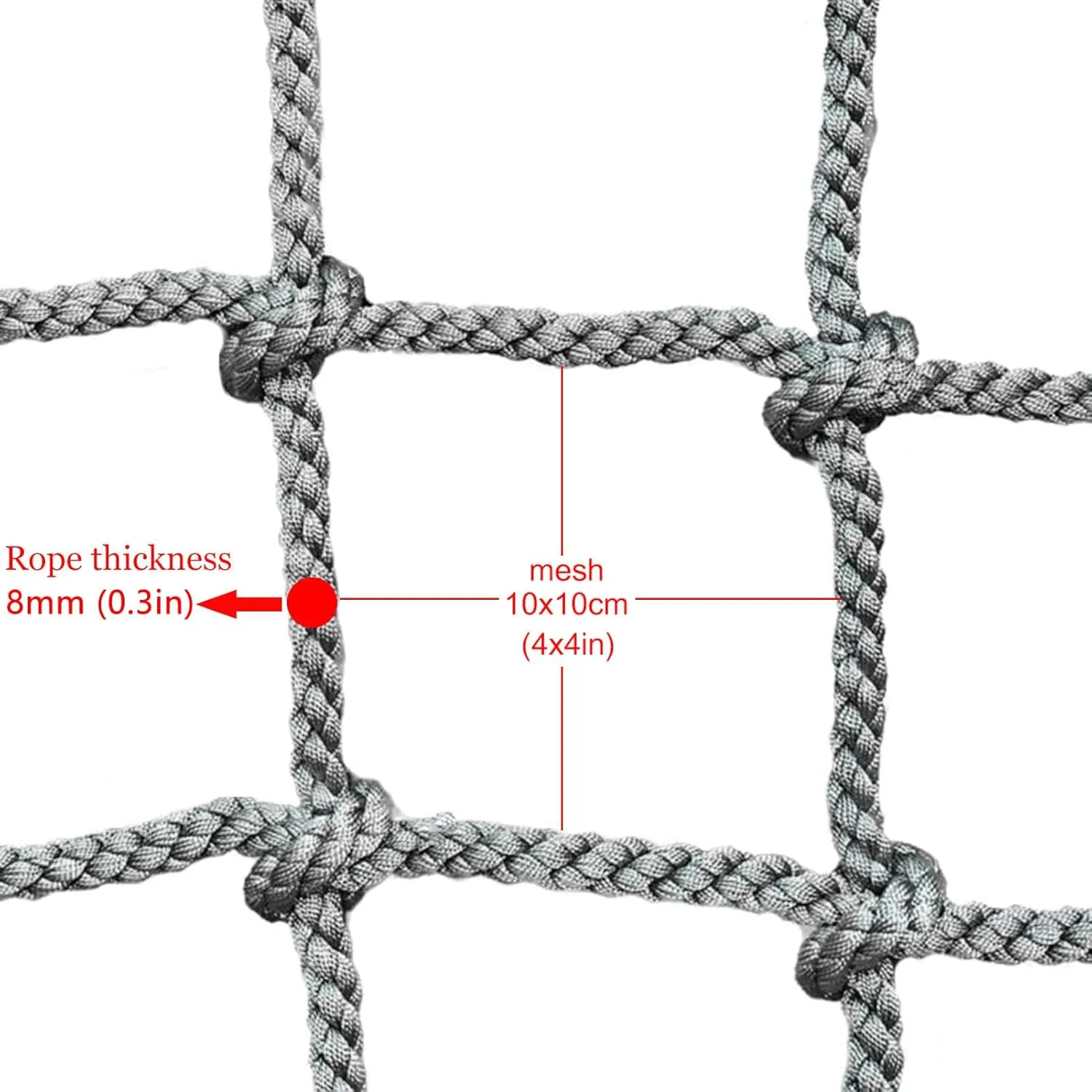 Climbing Rope Net, Climbing Net for Playground Tree House, Giant Heavy Duty Cargo Mesh Rope, Climbing Net for Outdoor Playing(Size:1 * 2m(3.3 * 6.6ft))