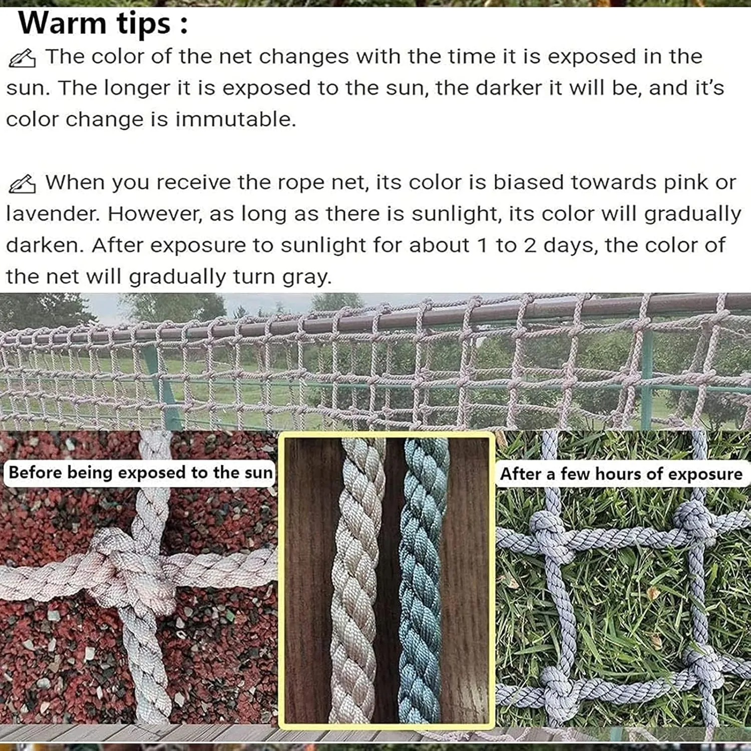 Climbing Rope Net, Climbing Net for Playground Tree House, Giant Heavy Duty Cargo Mesh Rope, Climbing Net for Outdoor Playing(Size:1 * 2m(3.3 * 6.6ft))