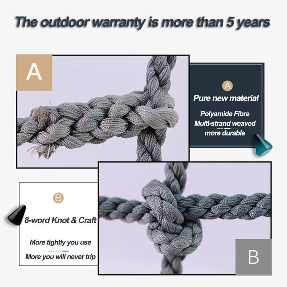 Climbing Rope Net, Climbing Net for Playground Tree House, Giant Heavy Duty Cargo Mesh Rope, Climbing Net for Outdoor Playing(Size:1 * 2m(3.3 * 6.6ft))
