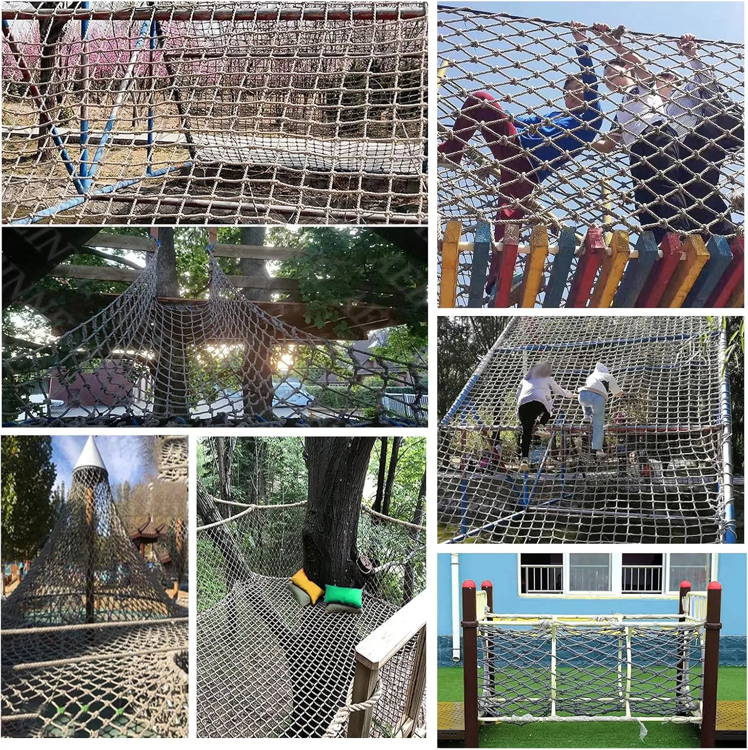 Climbing Rope Net,Safety Nets Rope Playground Play Heavy Duty Cargo Netting Outdoor Swing Set Swingset Ladder Decor(Size:156x195 Inch)